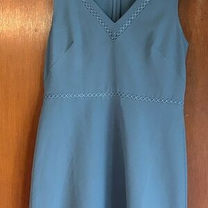 LOFT Blue V-Neck Midi Dress